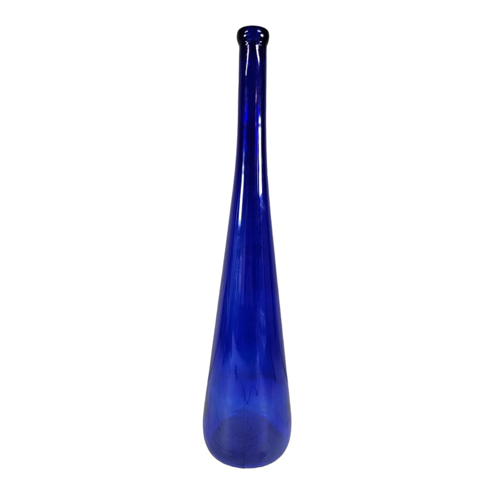 Unusual Collectible VERY‎ Tall 18 7/8" Cobalt Blue Glass Bottle - Estate Item